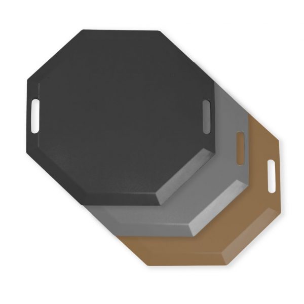 SmartCells black, grey and brown octagonal mat in a top view