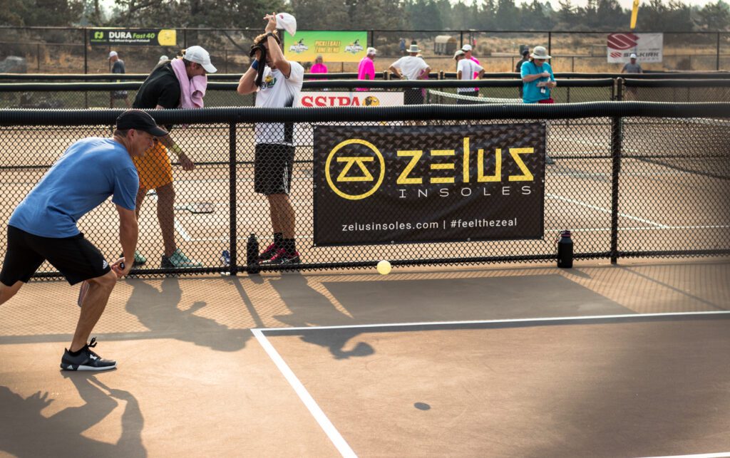 Pickleball player competing in tournament