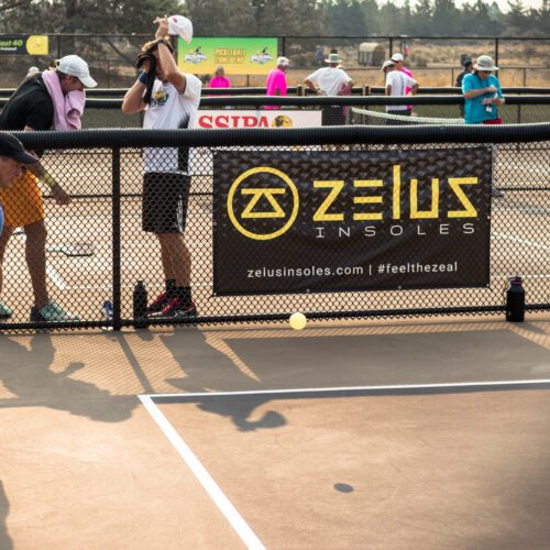 Pickleball player competing in tournament
