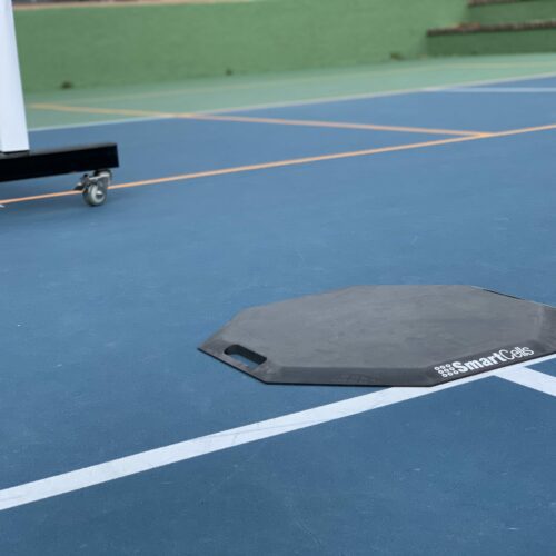 SmartCells Octagonal Mat being used for ref at a pickleball tournament
