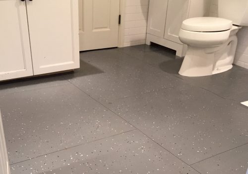 SmartCells Age-in-Place Flooring A bathroom outfitted with SmartCells flooring in a residential setting