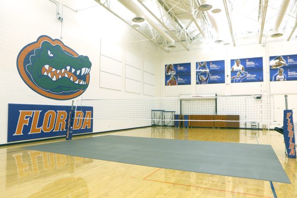 smartcells-florida-court Florida Gators volleyball practice gym - on Thursday, October 26, 2017 at the L. Gale Lemerand Center in Gainesville, Fla. / UAA Communications photo by Tim Casey